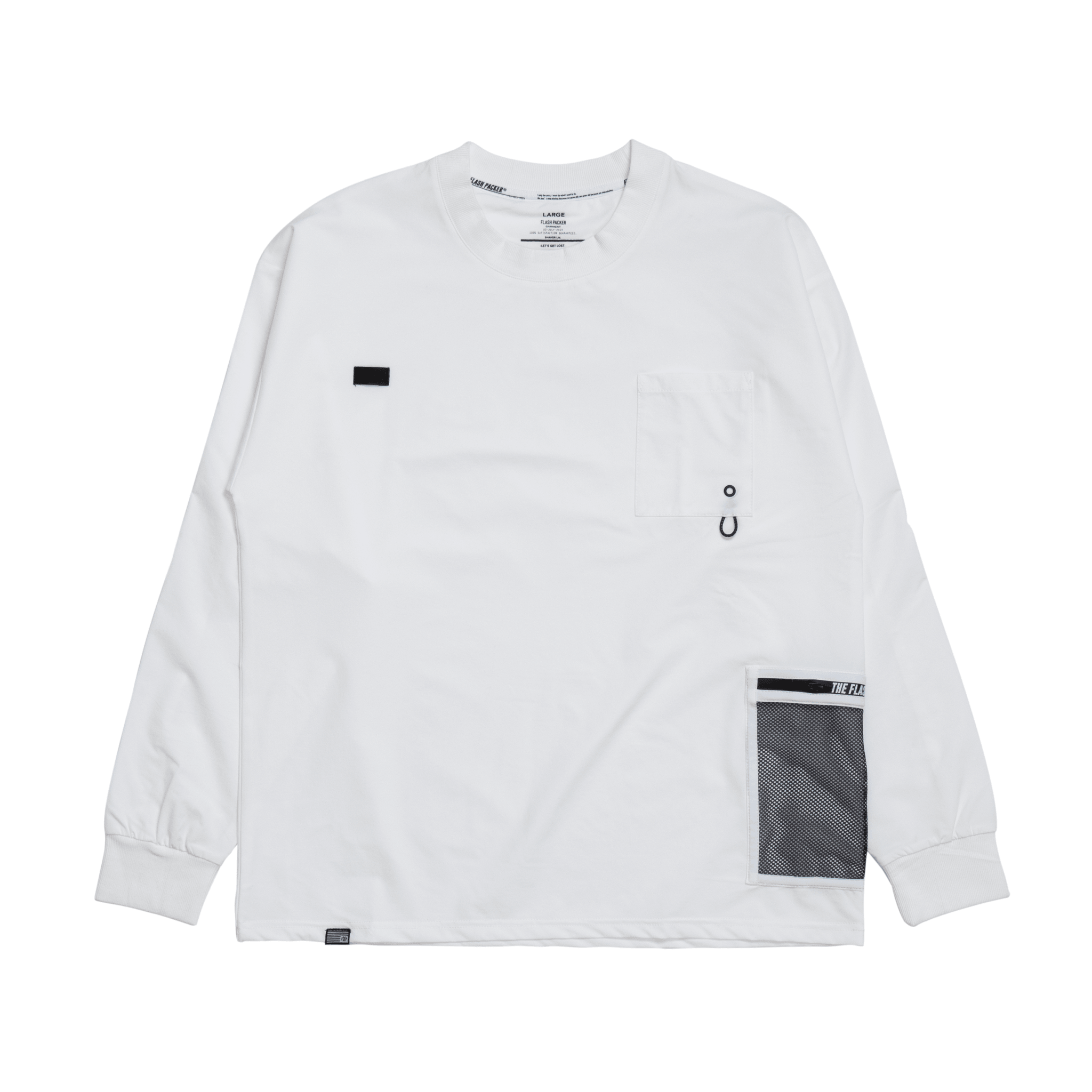 XNL-CUT（ストレッチナイロン L/S）WHITE – FLASH PACKER